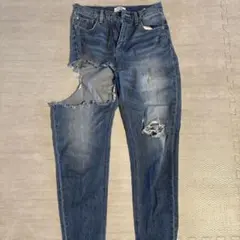 GYDA SIDE RIPPEDペグトップデニム