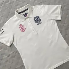 ●アドミラルゴルフ●ポロシャツ L ホワイト ネイビー 半袖 白 ゴルフウェアのサムネイル