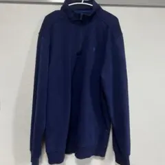 ネイビー ハーフジップ トレーナー