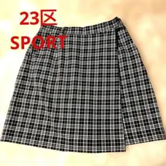 美品♦23区SPORTゴルフキュロット オンワード樫山　チェック柄モノトーン