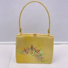 ★4316★ 和装バッグ 金地 ゴールド ラメ 扇のような柄