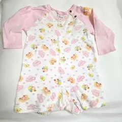 Disney ベビー ロンパース ピンク 総柄