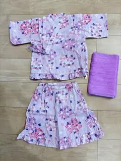 女の子花柄甚平セット110cm