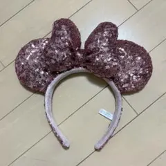 ミニー　スパンコール　カチューシャ　ピンク