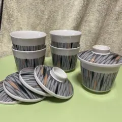 レトロな茶碗蒸し椀5客揃いのサムネイル