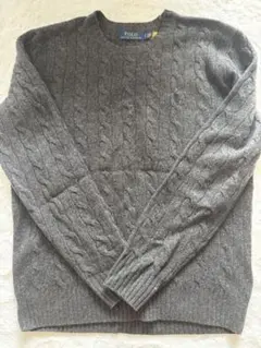 ラルフローレン　ケーブルニット ウールカシミヤ セーター グレー