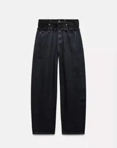 ZARA コントラストウエスト ストレートデニム