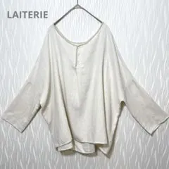 LAITERIE リネンプルオーバーブラウス 38 ナチュラル ドルマンスリーブのサムネイル