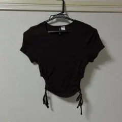 M*͛様 ダークブラウン 半袖 クロップドTシャツ
