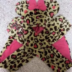ディズニー ヒョウ柄 ミニーマフラーキャップ