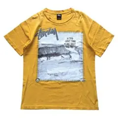 00's STUSSY ハワイ限定 サーフフォト プリント Tシャツ イエローのサムネイル