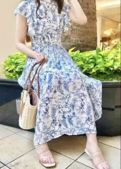 INGNI イング 2WAYボウタイ花柄プリーツワンピース