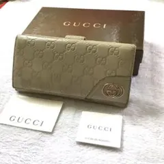 GUCCI マイクロシマ シルバー レザー ハート 長財布 9094 - メルカリ