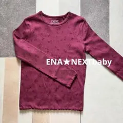 新品未使用 プラム パープル 小花柄 ベーシック リブジャージー