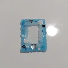 水色 トレカケース 星 花 デザイン