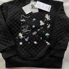 （新品）宇宙テーマ刺繍トレーナー 黒