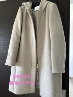 値下げ！【新品】DOORS フード付きウールコート グレー