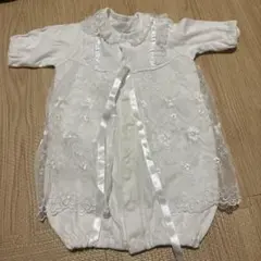 刺繍入りホワイトベビードレス 50〜60cm