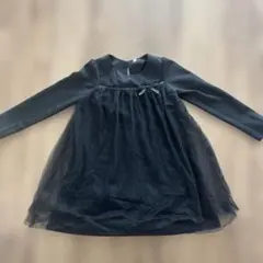 130サイズ 長袖チュールワンピース　黒
