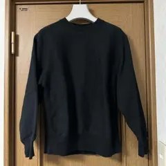 GU ジーユー ブラック クルーネックトレーナー 裏起毛