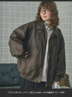 比翼デザインヴィンテージライク オーバーサイズブルゾン