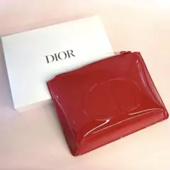 Dior ディオール ポーチ エナメル調 CDロゴ レッド 赤 ノベルティのサムネイル