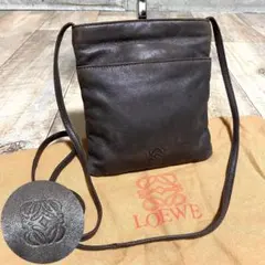 本物☆ロエベ アナグラム ナッパレザー ミニショルダーバッグ 斜めがけ ブラウン