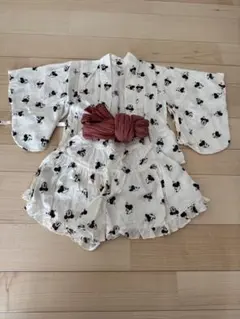 ディズニー Disney baby ミニー 浴衣 ドレス 90 ホワイト 白