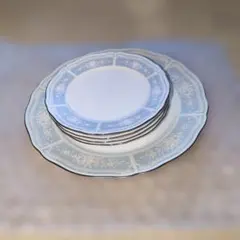 Noritake プレートセット5枚 　シルバー縁のサムネイル