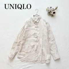 【ユニクロ】プレミアムリネンシャツ（L）麻100％ 無地 シンプル カジュアル