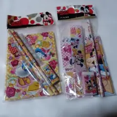 Disney ディズニー ミッキー&フレンズ 文具セット お得な新品2点セット