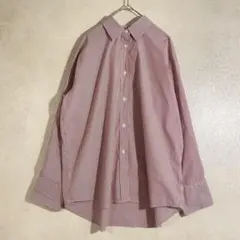 美品 IENAイエナ ストライプ シャツ 襟付き 赤 日本製