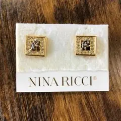 NINA RICCI　ニナリッチ　イヤリング　ヴィンテージ　スクエア
