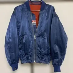 リバーシブル スタジャン ブルゾン 90s 短丈 オレンジ 青