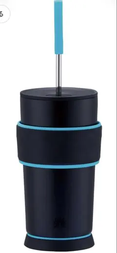 Peacockゲーミングタンブラー 保温保冷対応 ストロー付き ブラック/ブルーのサムネイル