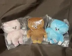 顔がギュッとしたくまのぬいぐるみ3個セット