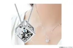 【ベネチアチェーン/送料無料】ダイヤモンドCZスクエアインペンダントsv