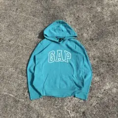 m*様 【古着】90s OLD GAP ターコイズ パーカー y2k ロゴドン
