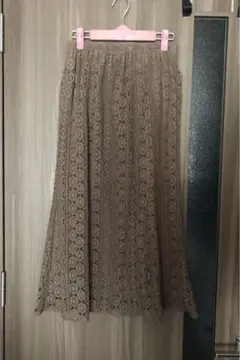 ブラウン レース マーメイドスカート M