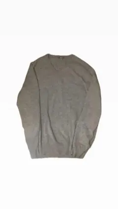 old uniqlo カシミヤ　vネックセーター　グレー archive