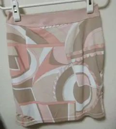 Randy 幾何学模様 タイトミニスカート ベージュ レディー