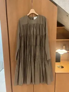 Merlette soliman midi ワンピース長袖 ブラウンxs Merlette soliman midi ワンピース長袖 ブラウンxs