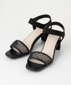 ハニーズ ブラック ドット柄 サンダル