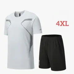 スポーツウェア 上下セット 半袖Tシャツ ショートパンツ 薄手 4XL メンズ
