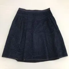 1788-ш/ UNTITLED 膝丈 フレアスカート ネイビー S