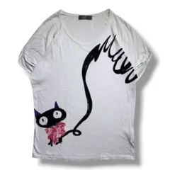 【F2773】ALEXANDER MCQUEEN　キャットTシャツ　サイズSのサムネイル