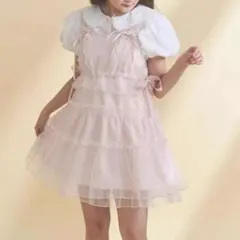 パフスリーブ フリル チュニック ピンク fit more フィットモア - メルカリ