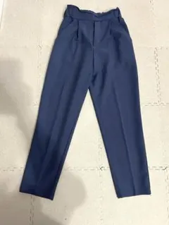 ブルー　ゴムウエスト スラックス