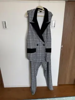 大きいサイズ♦️1XL（JP4XL）チェック柄 ベスト＆パンツセット