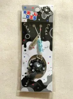 万博 黒ミャク ストラップ ブルー 走る 立体 マスコット B